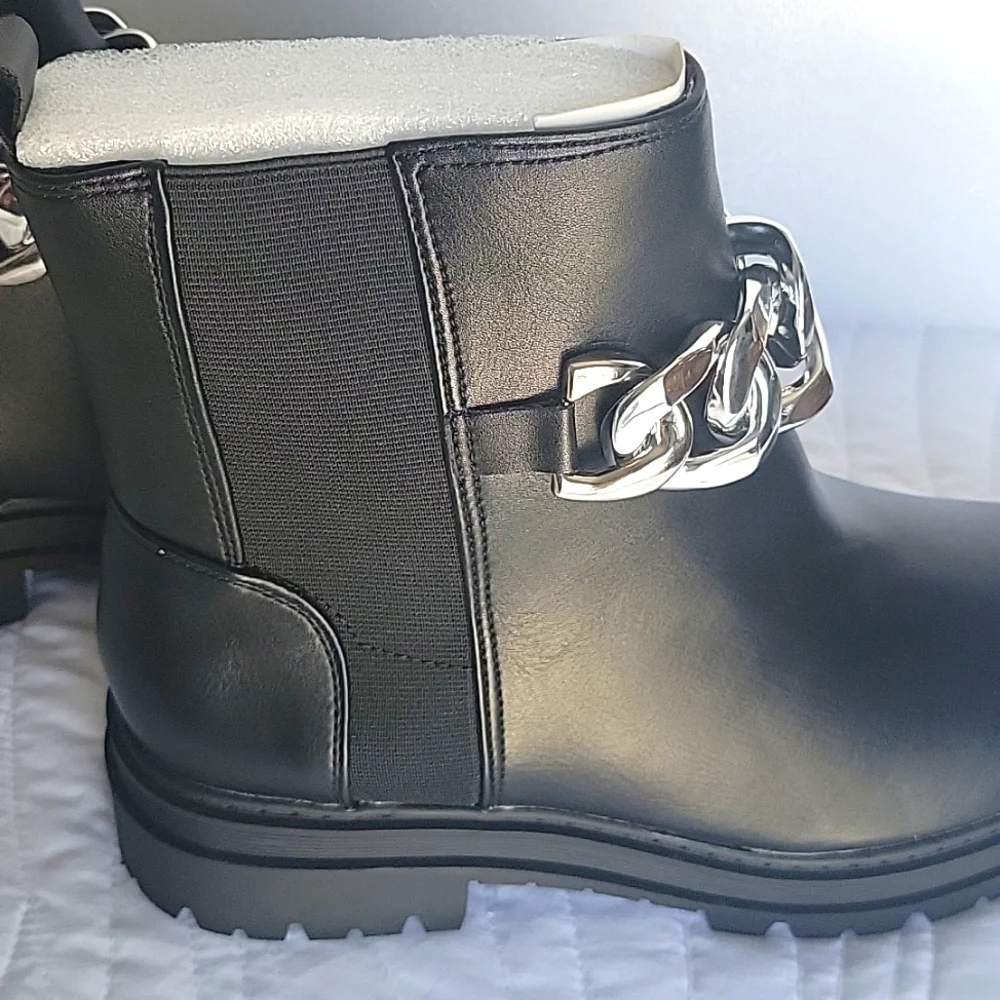 Womens Lug Sole Platform Ankle Boots Chelsea Slip On Chunky Block Heel Fall - Picture 9 of 12